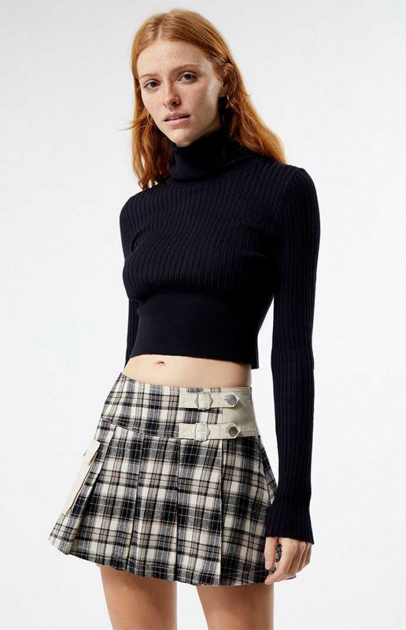 PLAID PacSun LA Hearts Cargo Plaid Mini Skirt | YKVMLSC-82