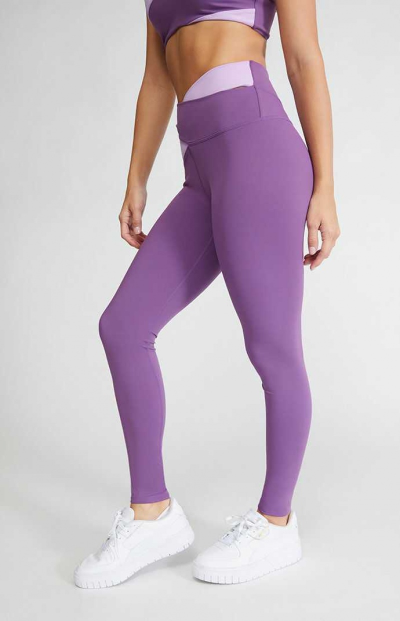 PURPLE PacSun PAC MOVE Active It Takes Two Yoga Pants | NUQKXSI-51