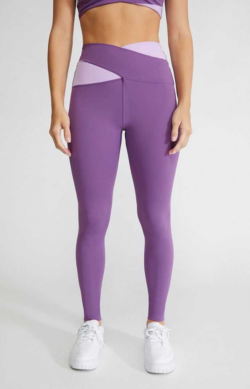 PURPLE PacSun PAC MOVE Active It Takes Two Yoga Pants | NUQKXSI-51