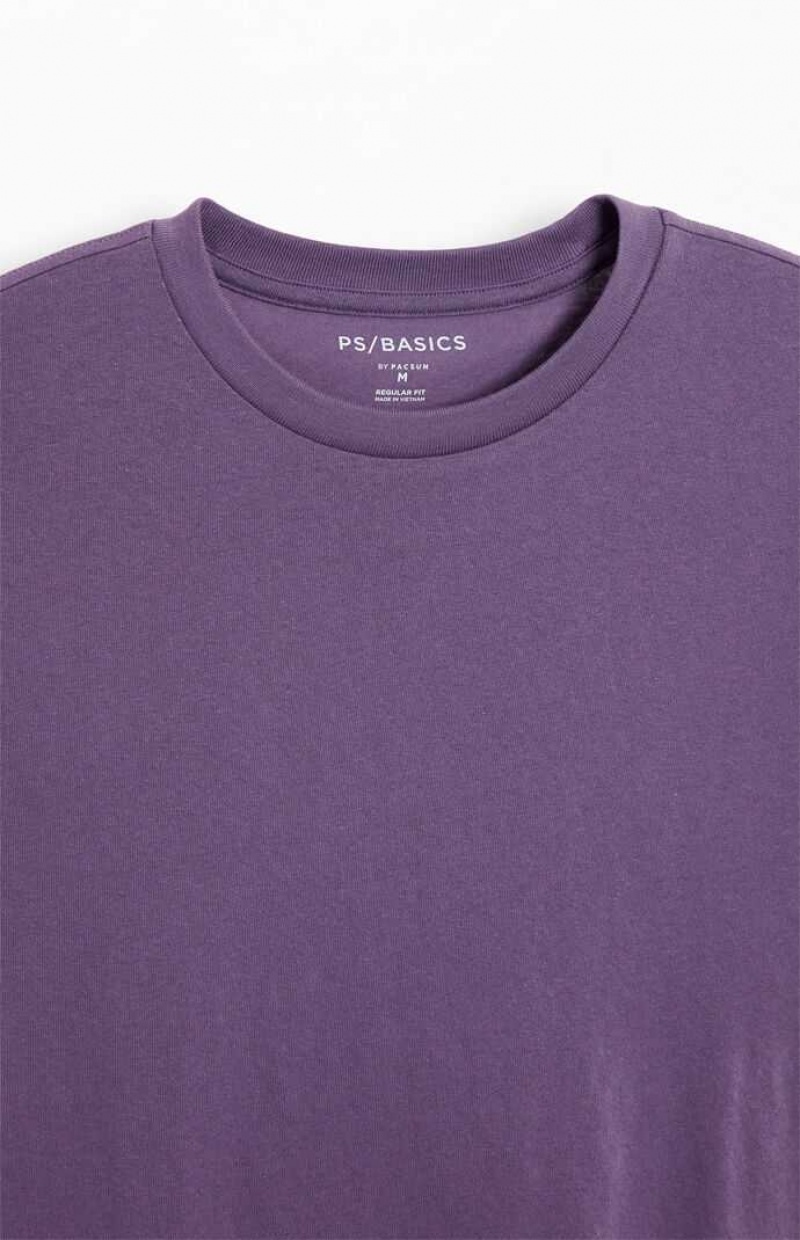 PURPLE PacSun PS Basics Purple Reece T-Shirt | HAFCBRZ-04