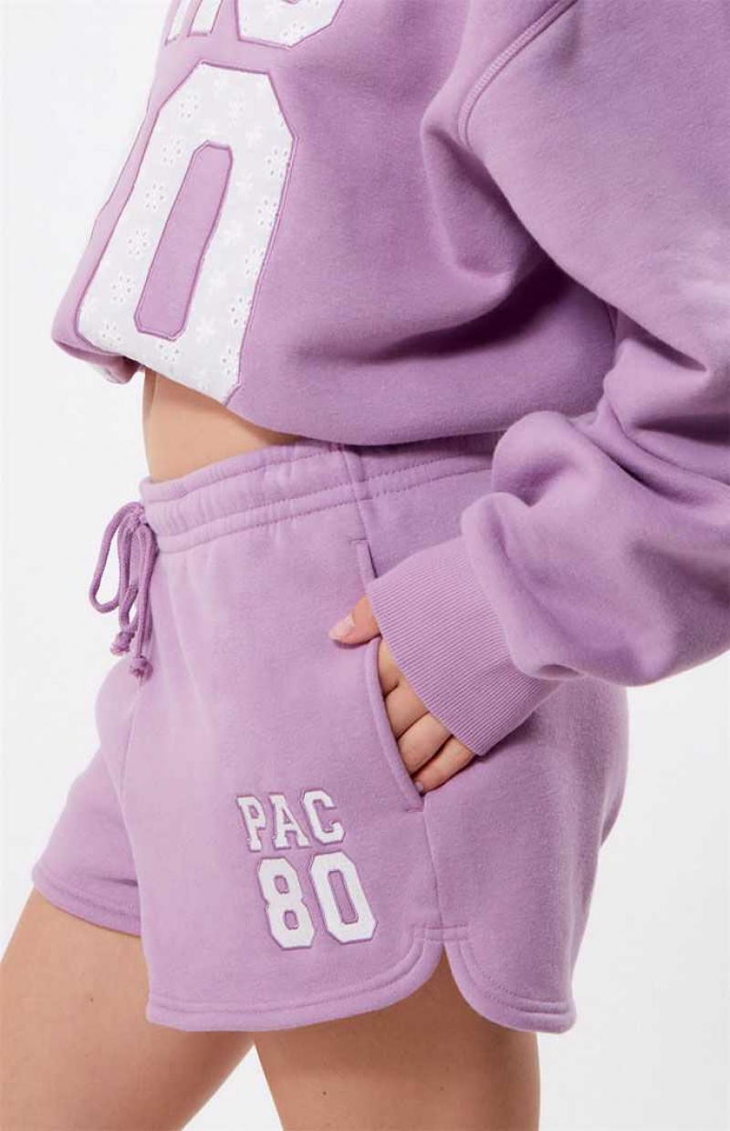 PURPLE PacSun Pac 1980 Easy Sweat Shorts | RGAJWCV-30