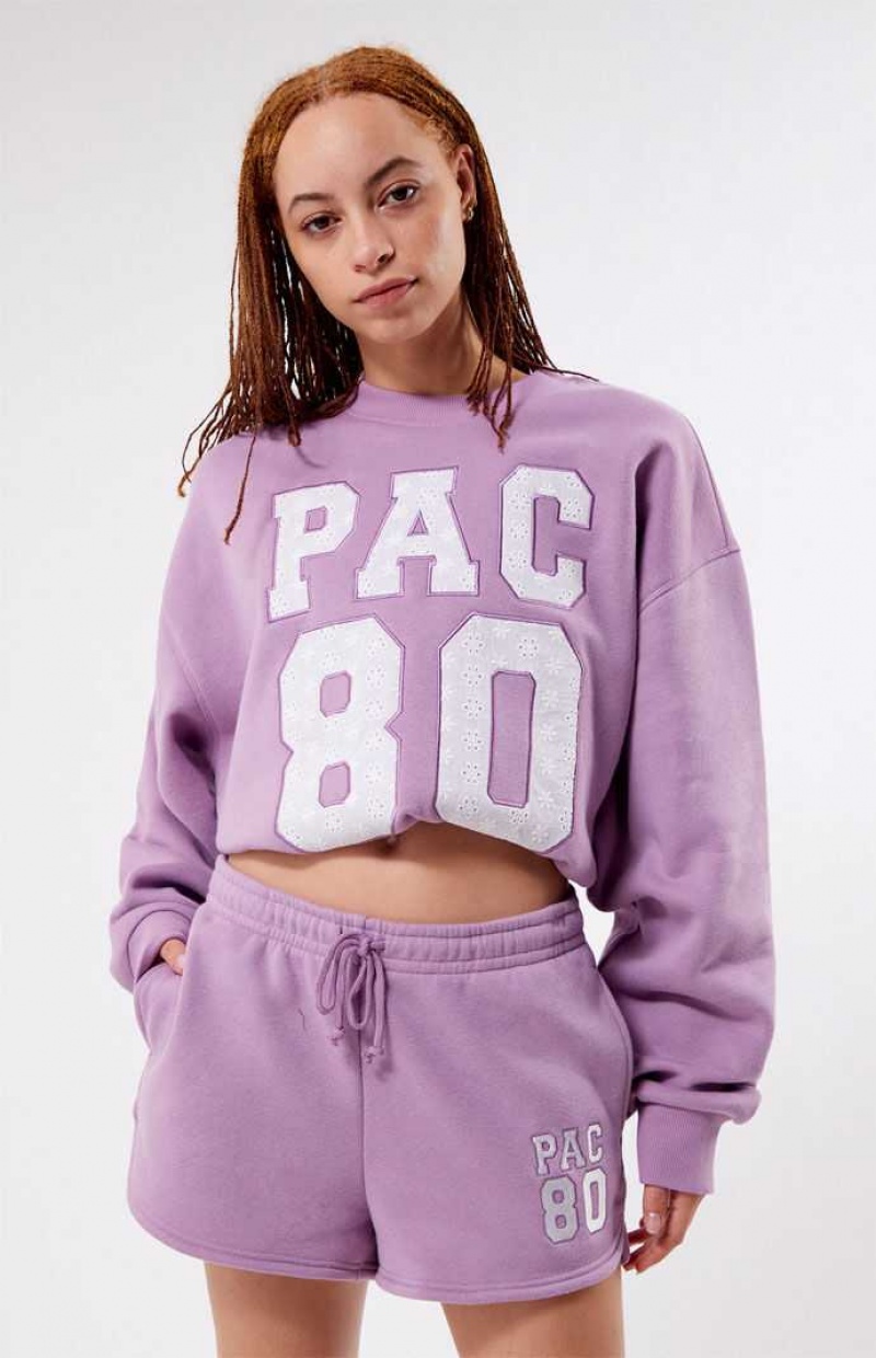 PURPLE PacSun Pac 1980 Easy Sweat Shorts | RGAJWCV-30