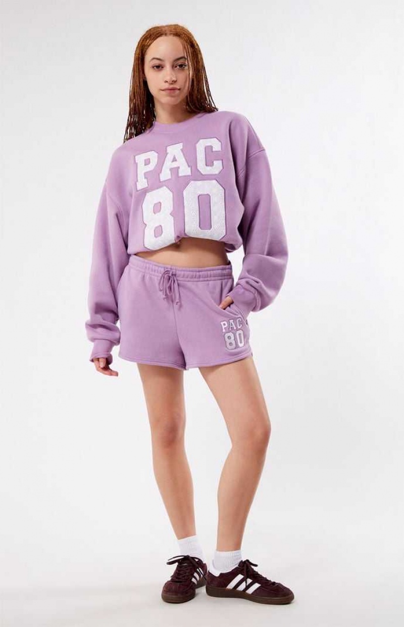 PURPLE PacSun Pac 1980 Easy Sweat Shorts | RGAJWCV-30