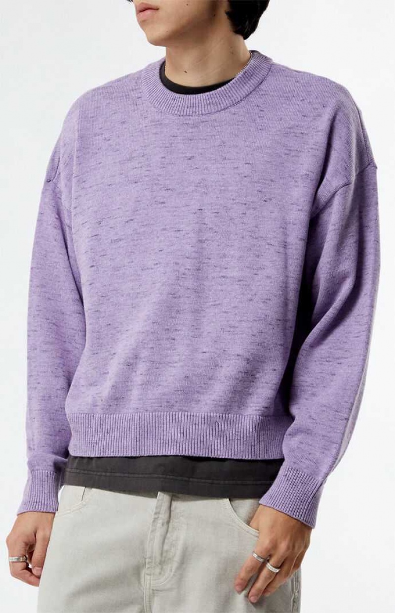 PURPLE PacSun Purple Cropped Crew Sweater | UJOWKTY-08