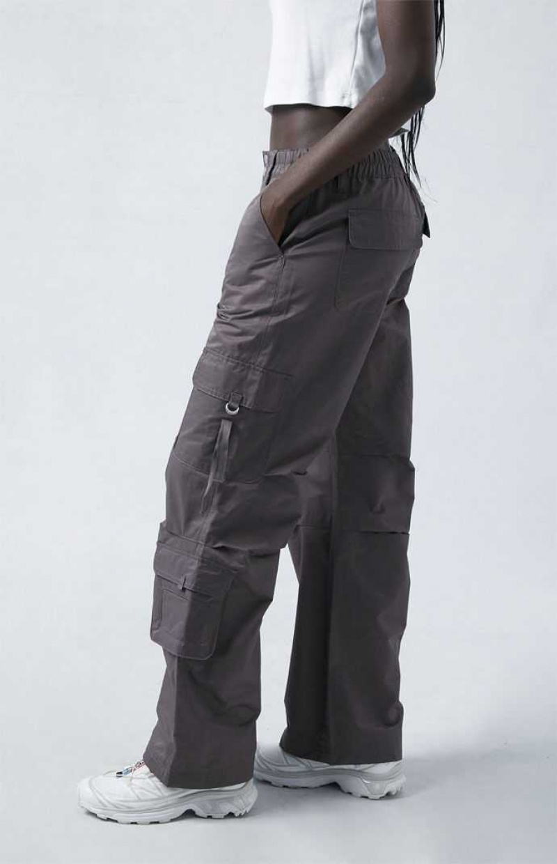 PURPLE PacSun Purple Elastic Waist D-Ring Cargo Pants | ORVFQBE-56