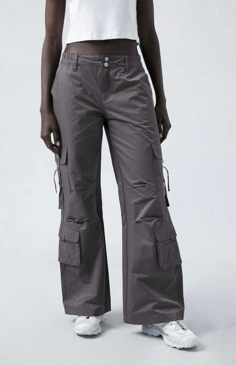 PURPLE PacSun Purple Elastic Waist D-Ring Cargo Pants | ORVFQBE-56