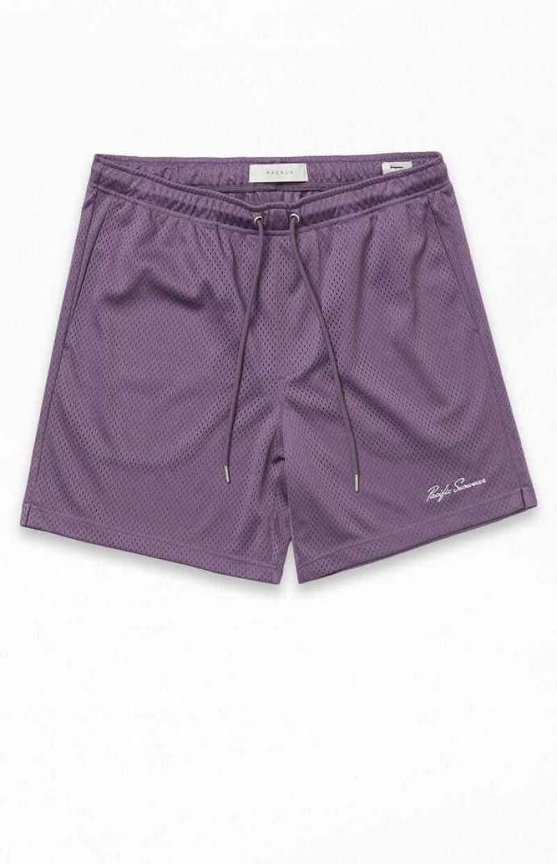 PURPLE PacSun Purple Mesh Basketball Shorts | KSARTEC-73