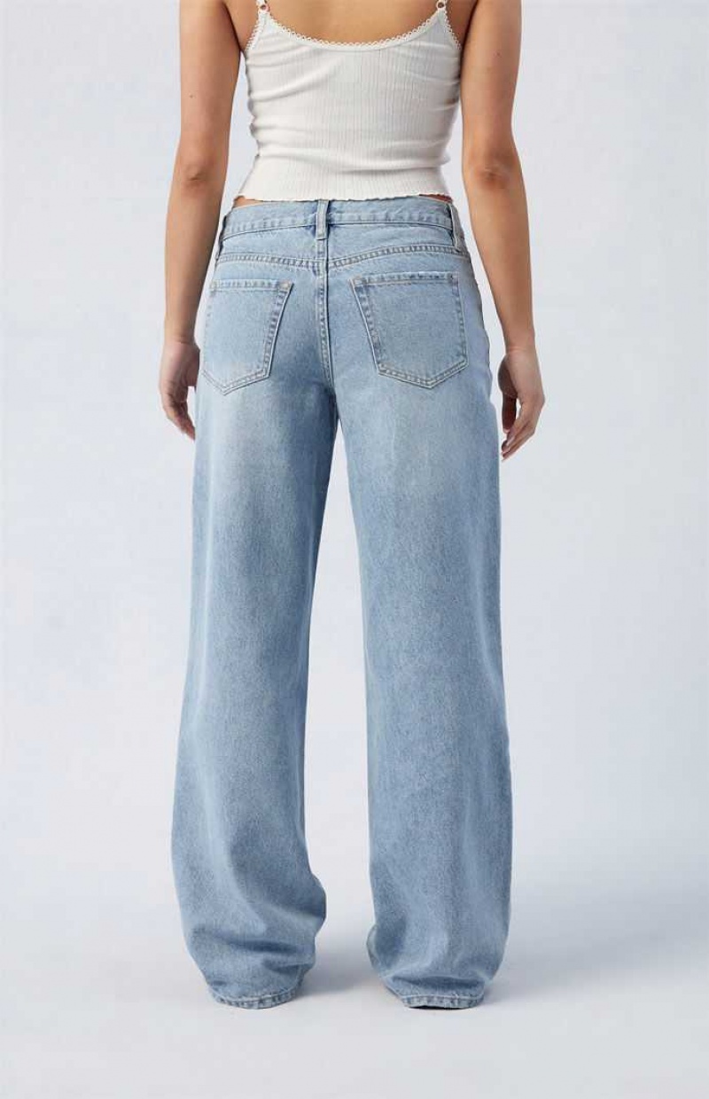 PacSun Medium Indigo Parker Extreme Baggy Jeans | DRZMVAP-40