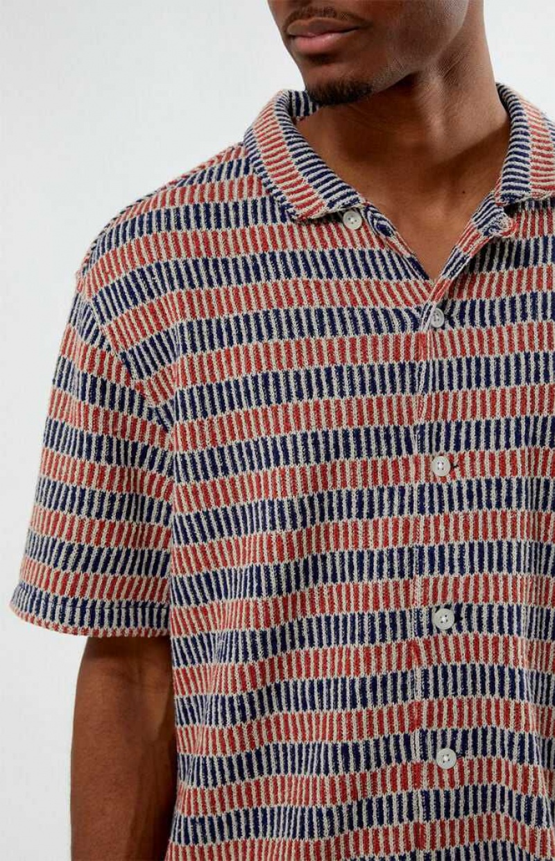 RED/BLUE PacSun Reign Camp Shirt | GVXLKEH-96