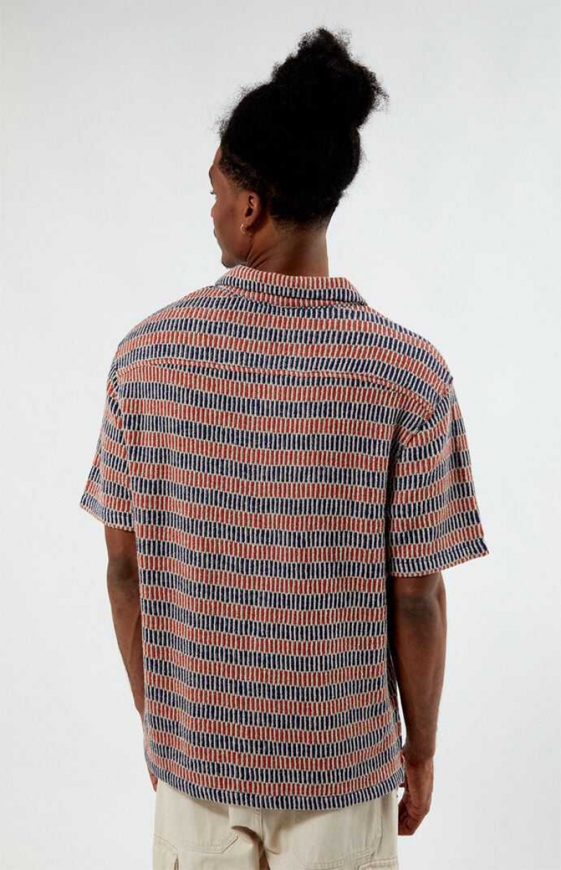 RED/BLUE PacSun Reign Camp Shirt | GVXLKEH-96