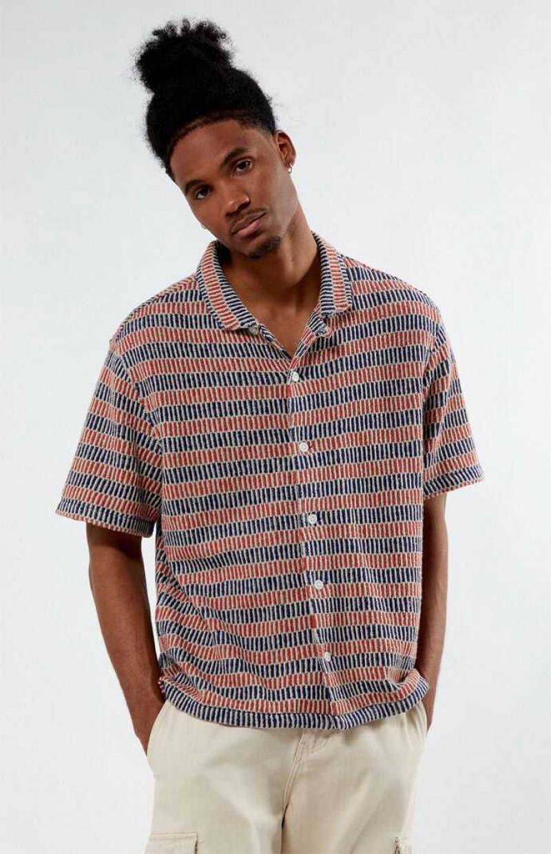 RED/BLUE PacSun Reign Camp Shirt | GVXLKEH-96