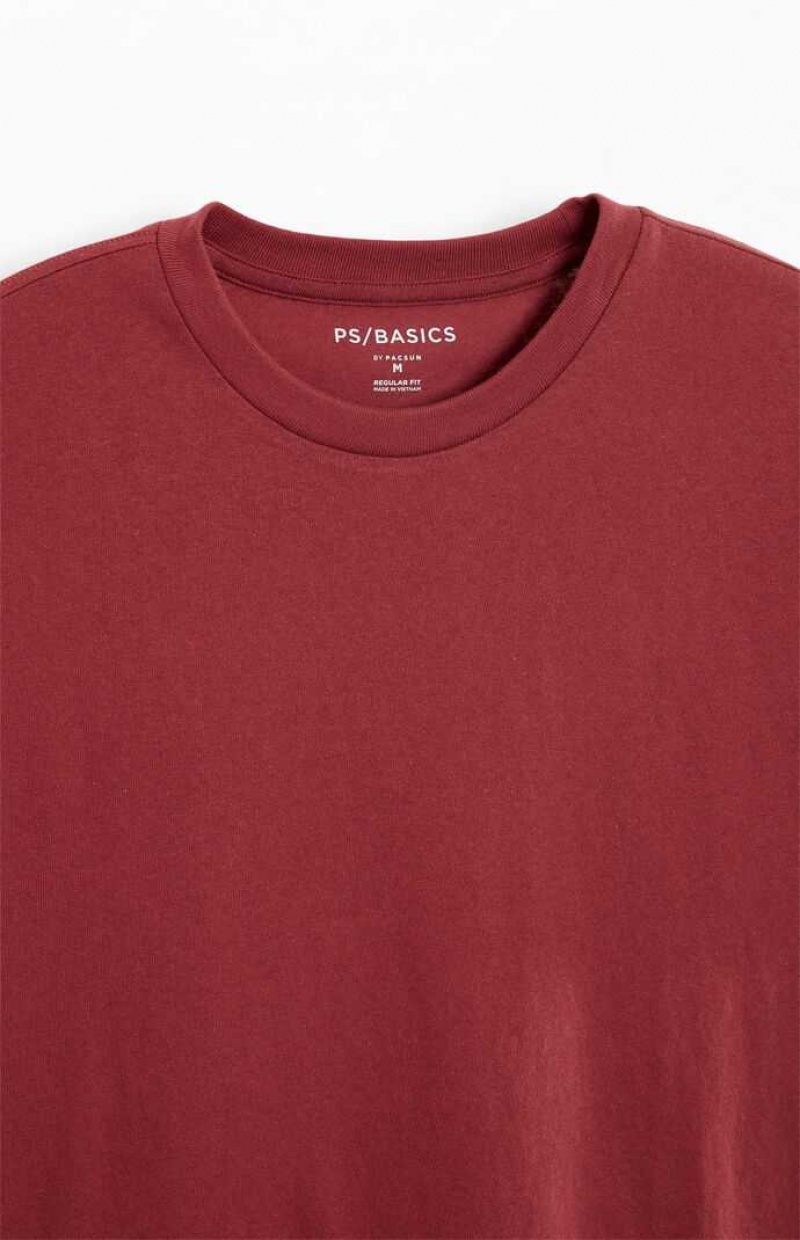 RED PacSun PS Basics Reece T-Shirt | AKFJCTQ-96