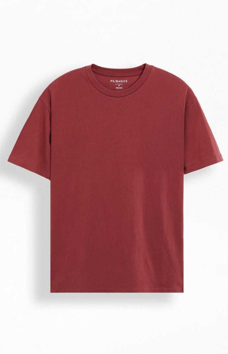 RED PacSun PS Basics Reece T-Shirt | AKFJCTQ-96