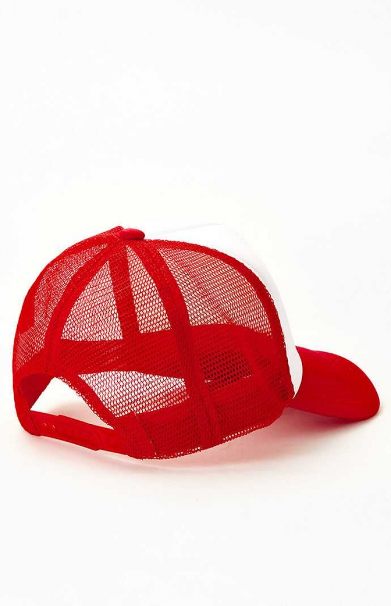 RED PacSun Rare Energy Trucker Hat | PRBFSYU-18