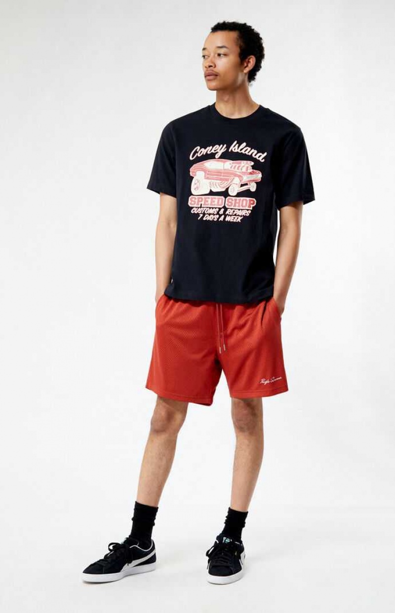 RED PacSun Red Mesh Basketball Shorts | SELTJFK-43