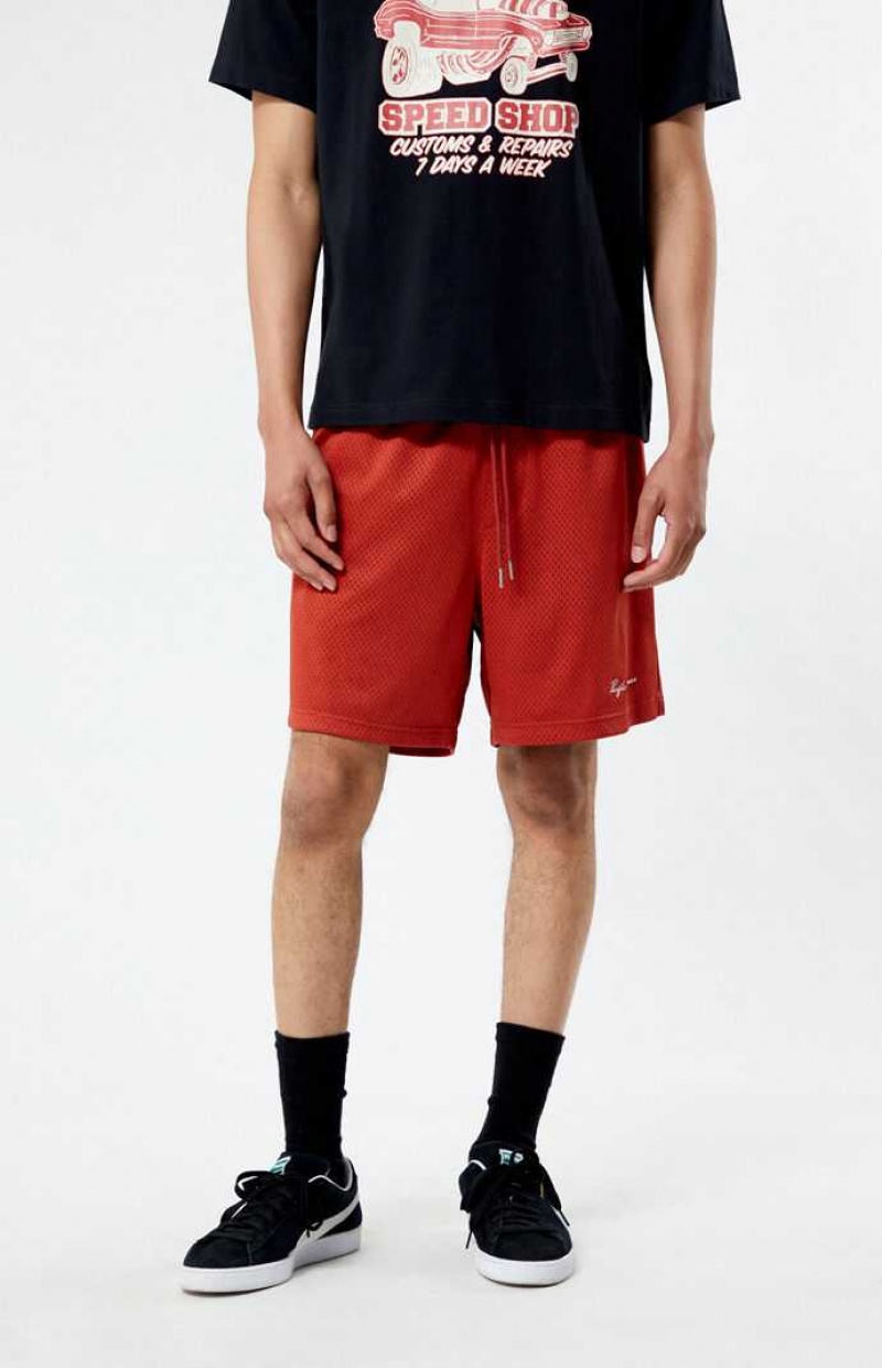 RED PacSun Red Mesh Basketball Shorts | SELTJFK-43