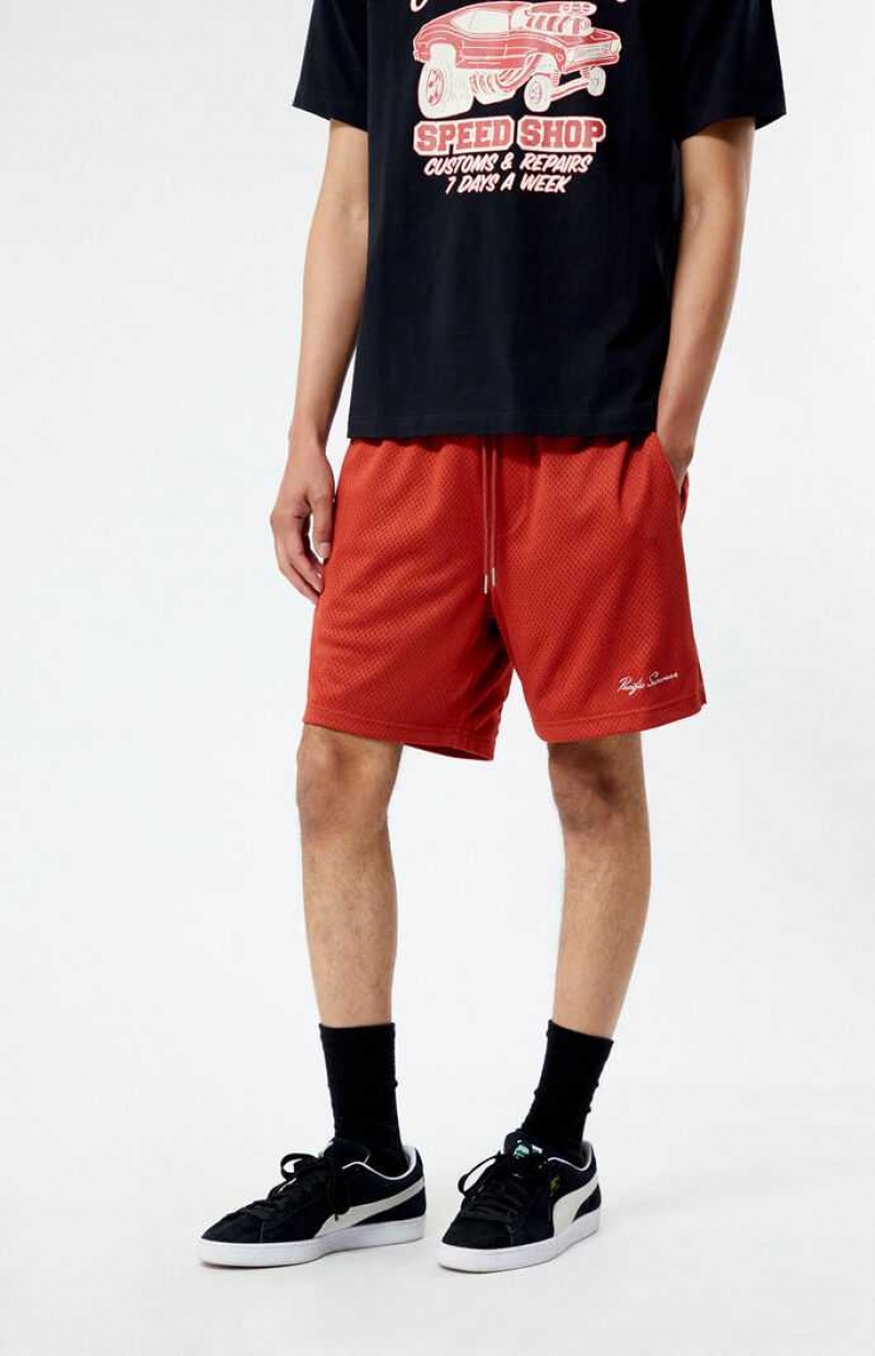 RED PacSun Red Mesh Basketball Shorts | SELTJFK-43