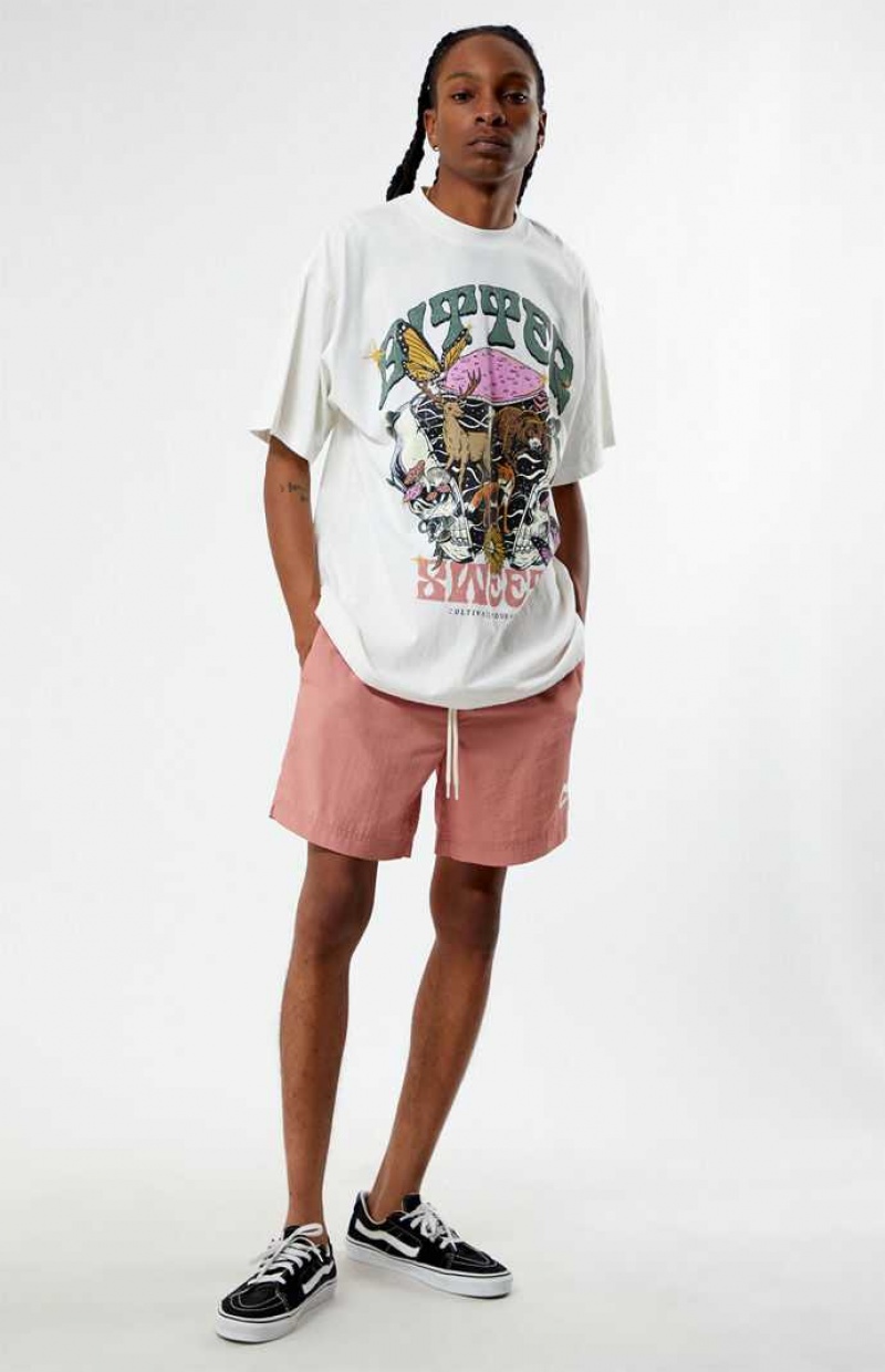 ROSE PacSun Rose Nylon Collegiate 6.5" Swim Trunks | LVWAZFT-27