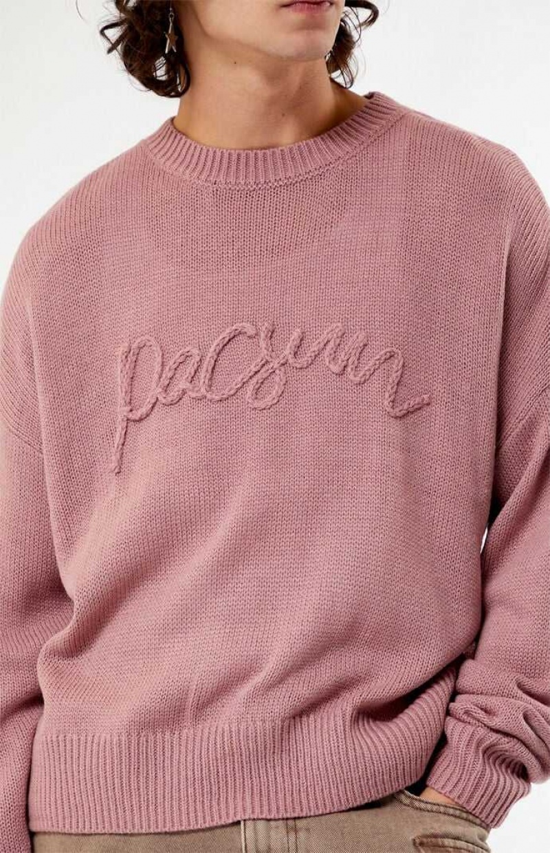 ROSE PacSun Script Applique Crew Neck Sweater | QTCOFPL-03