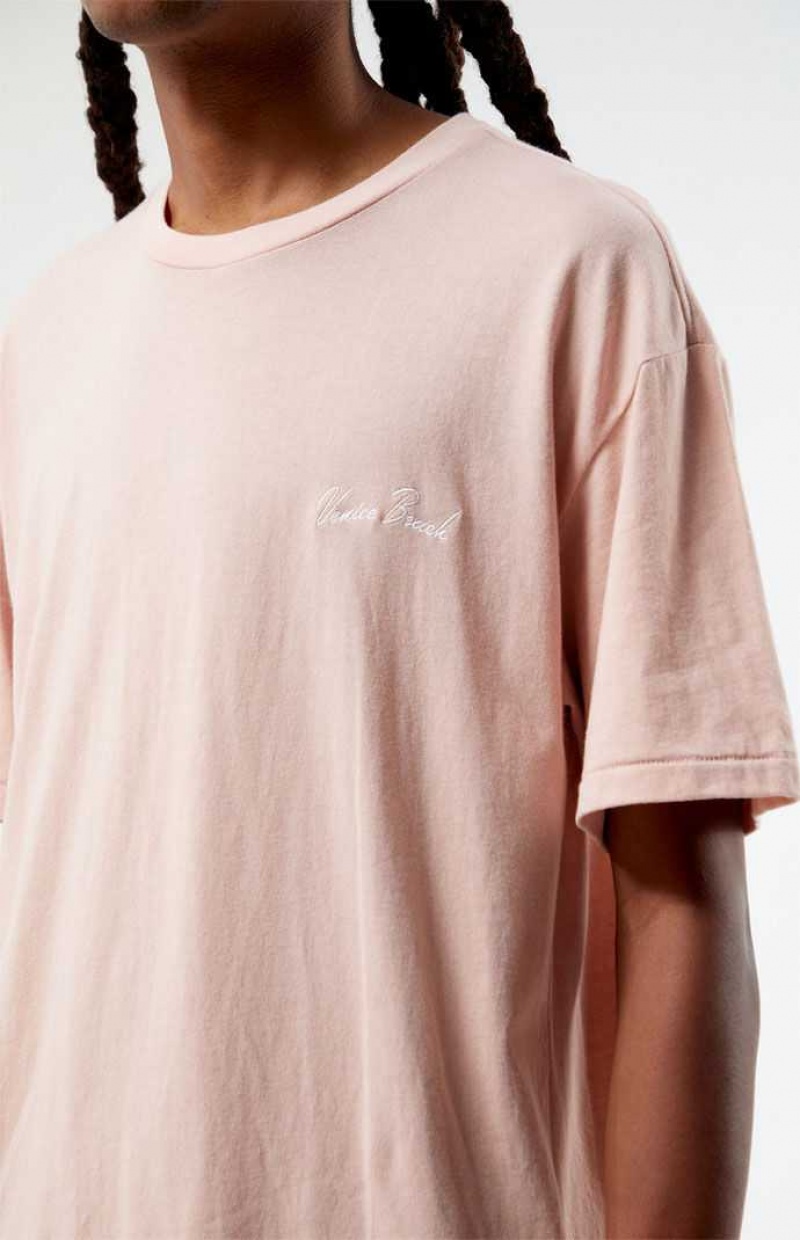 ROSE PacSun Venice Embroidered Regular Fit T-Shirt | XMTKQNZ-63