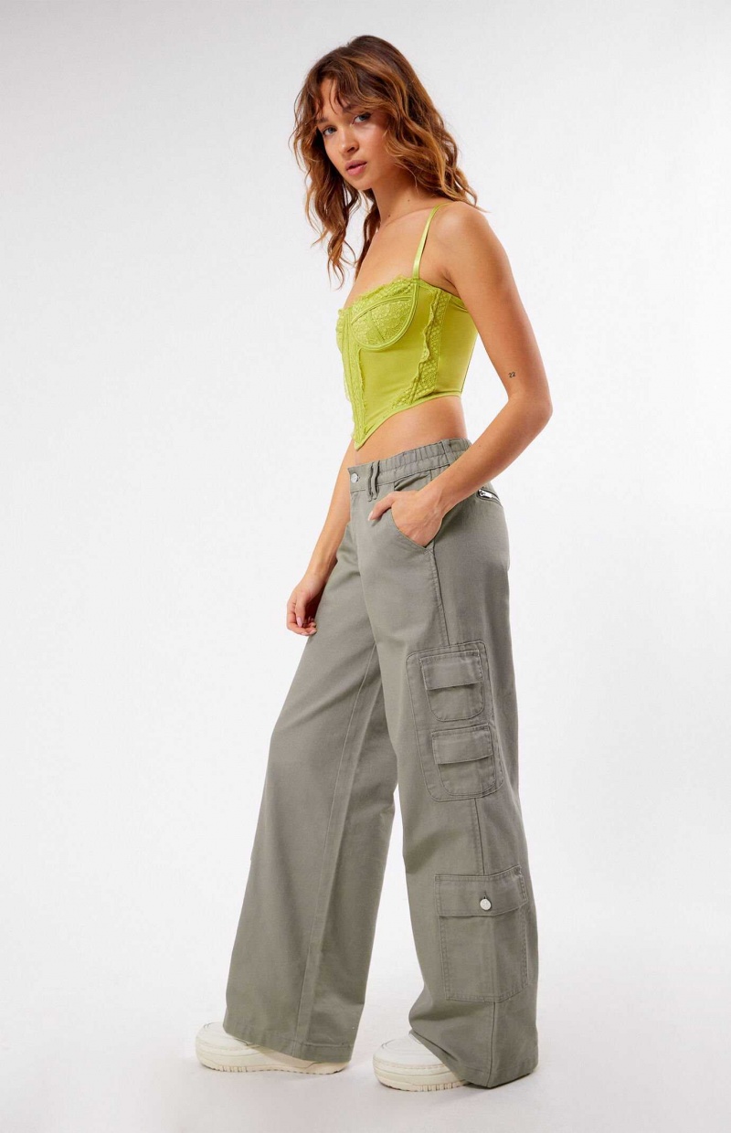 SAGE PacSun Sage Elastic Waist Low Rise Baggy Cargo Pants | XEAKSCN-76