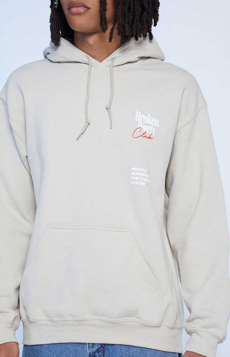 SAND PacSun Broken Hearts Club Hoodie | XQZMPAC-20