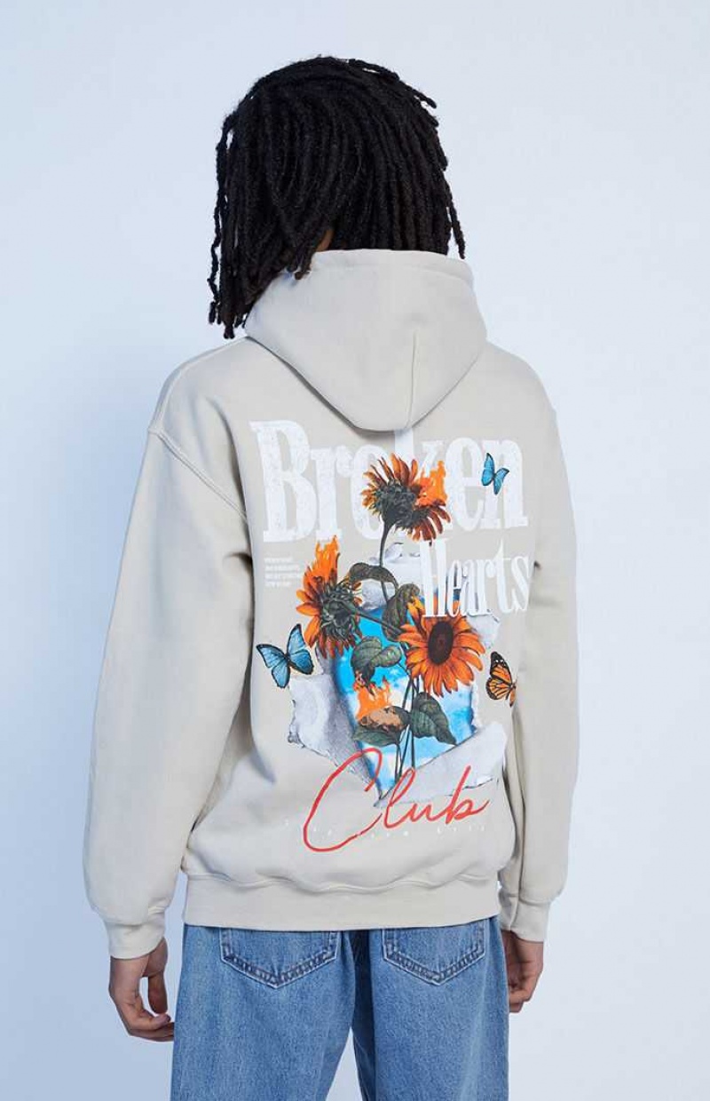 SAND PacSun Broken Hearts Club Hoodie | XQZMPAC-20