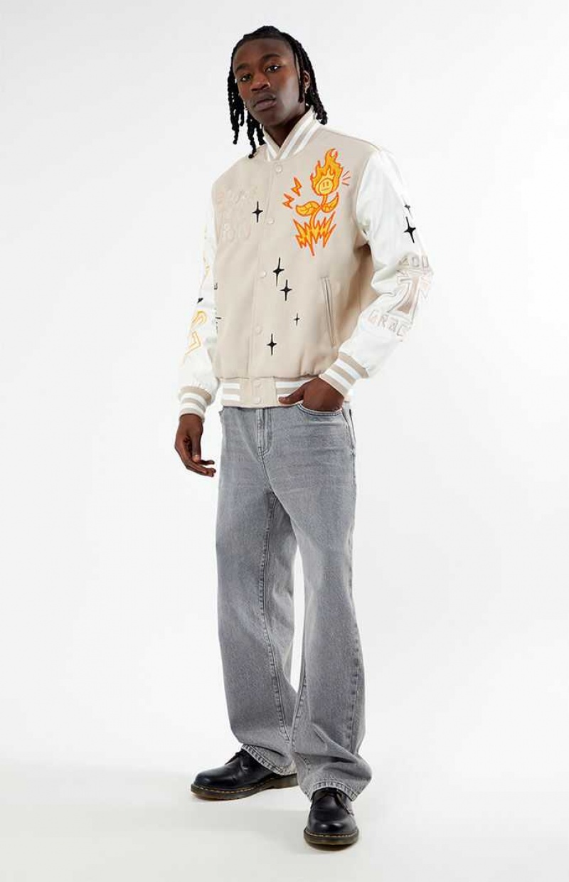 SAND PacSun Vibe With Me Varsity Jacket | APMUKNX-32