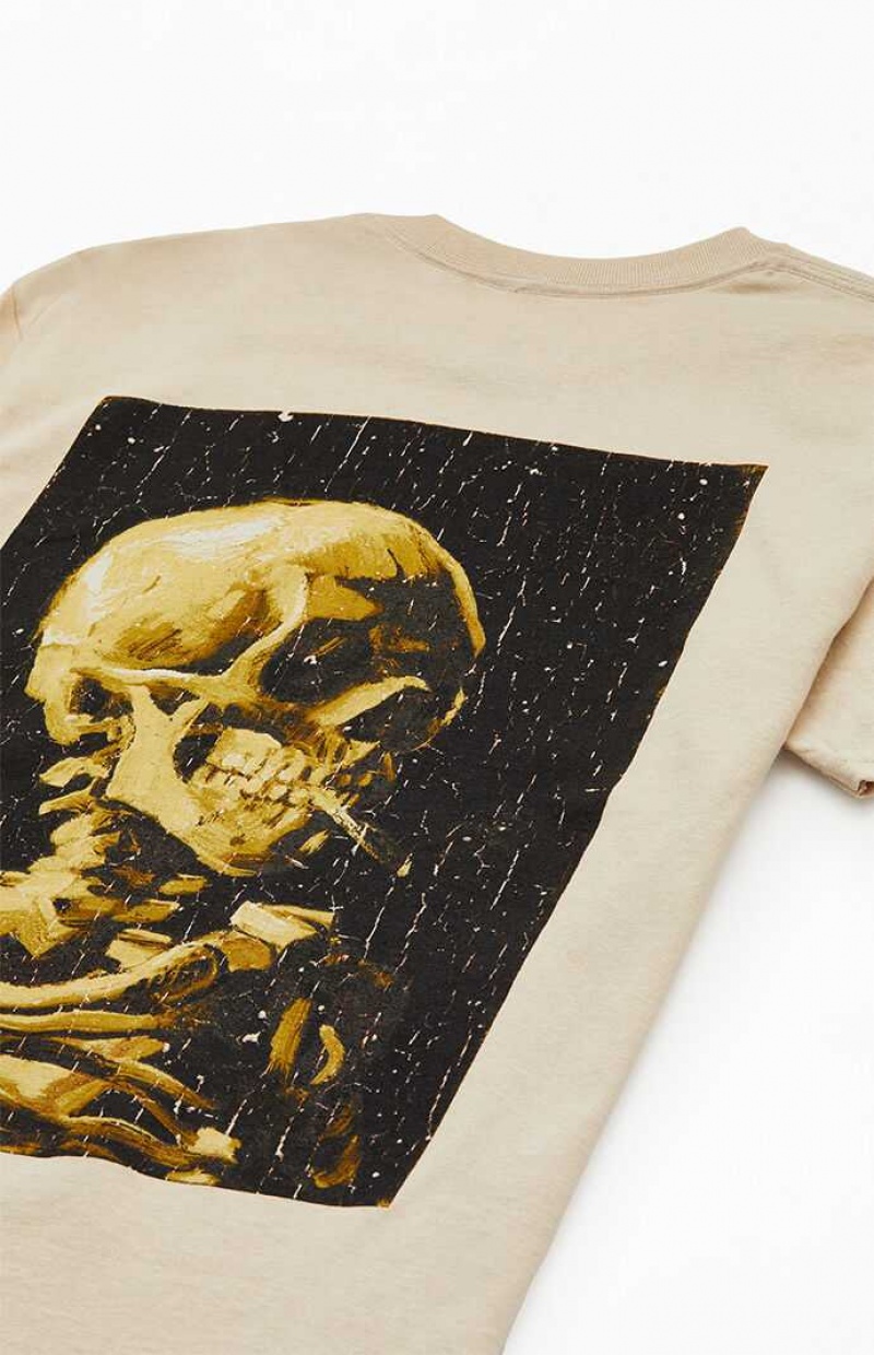 SAND PacSun Vincent Van Gogh Skeleton T-Shirt | SDBVKXW-83