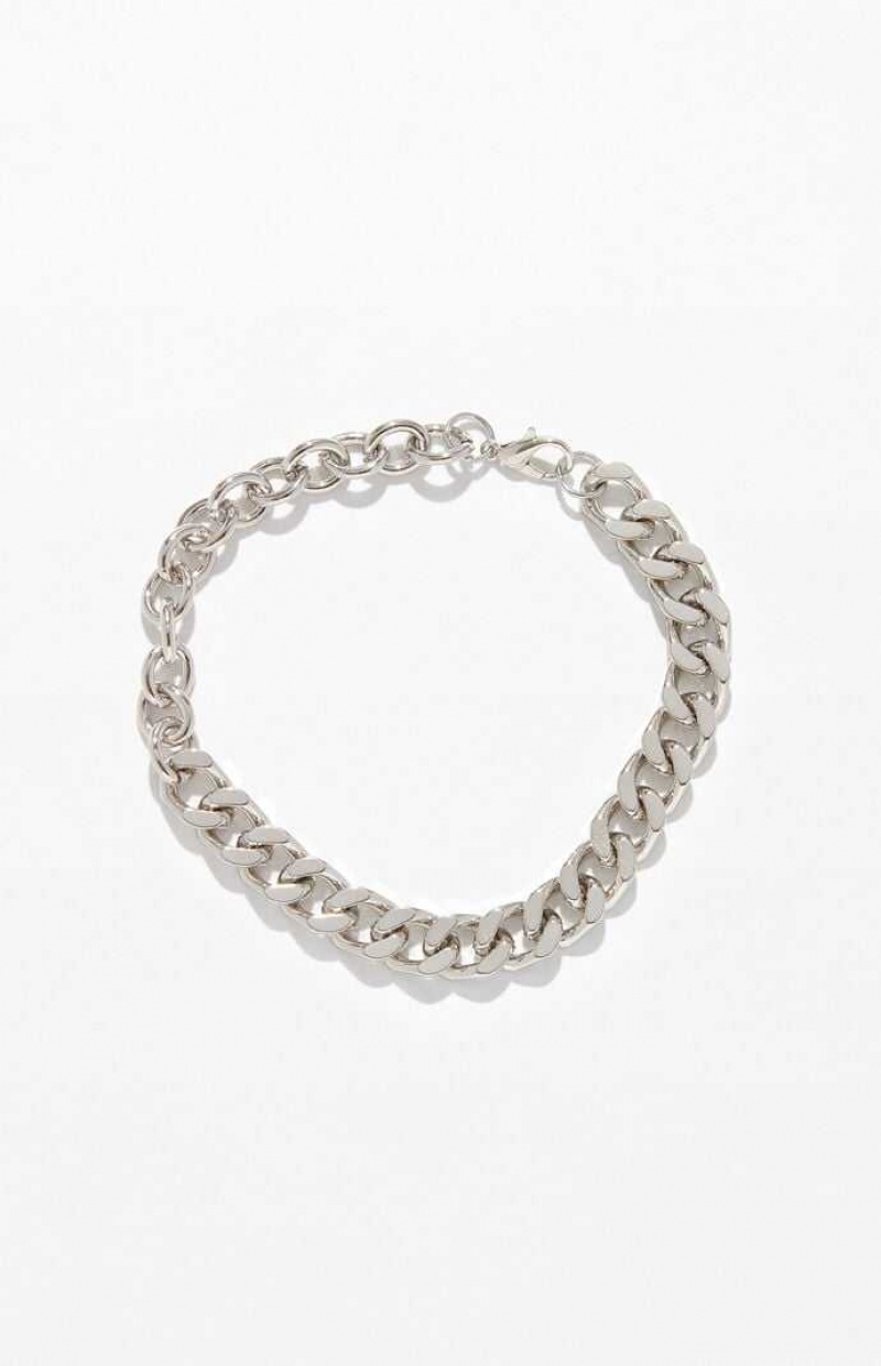 SILVER PacSun Curb Chain Bracelet | PMUBKER-01