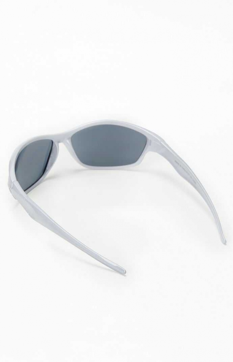 SILVER PacSun Silver Plastic Racer Sunglasses | HUCFWBS-72