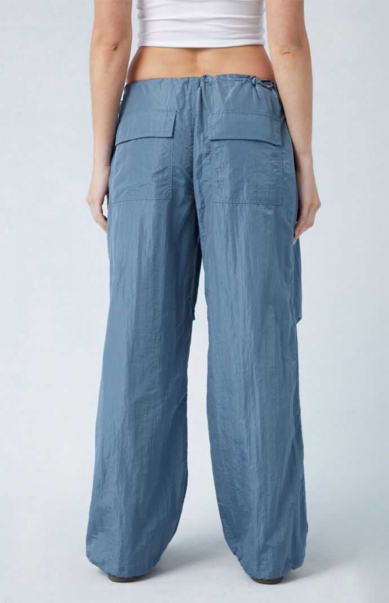 SLATE BLUE PacSun Shine Low Rise Parachute Pants | VGRQODZ-73