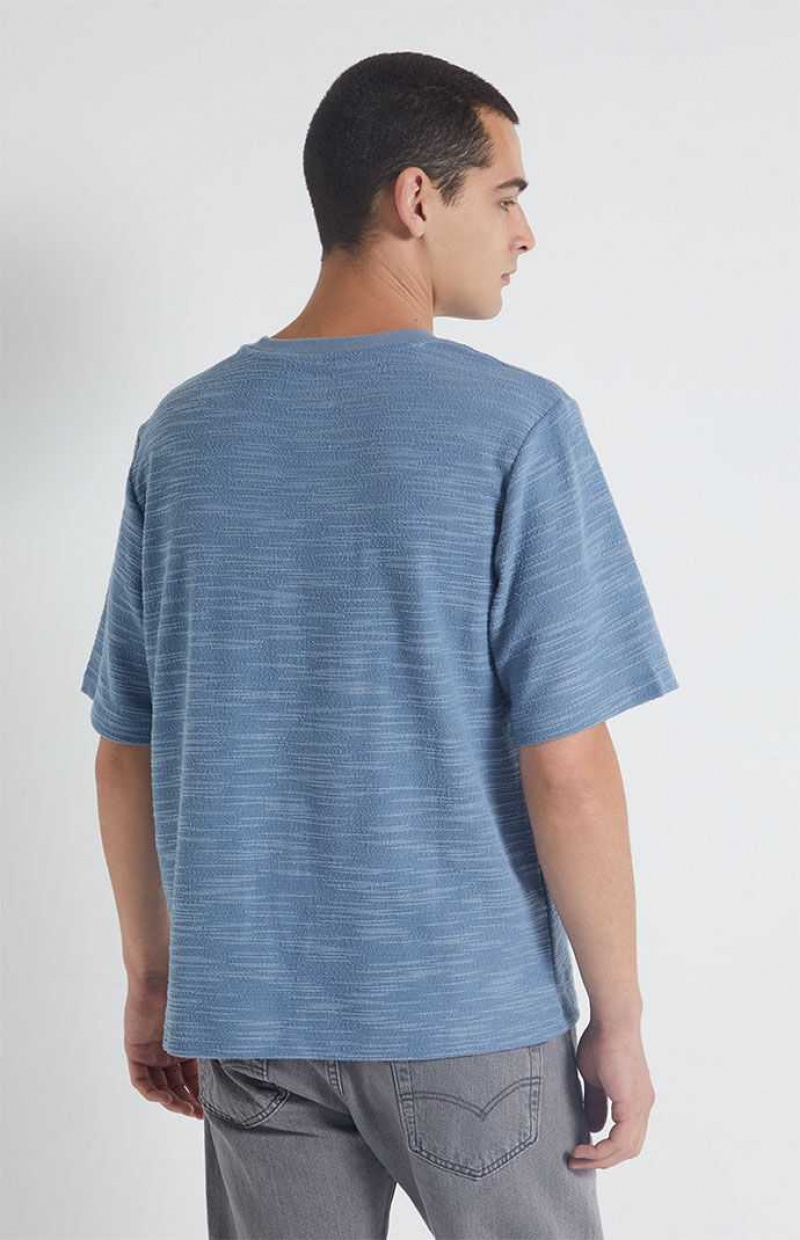 SLATE BLUE PacSun Slate Blue Scout Texture T-Shirt | LZRVYGT-43