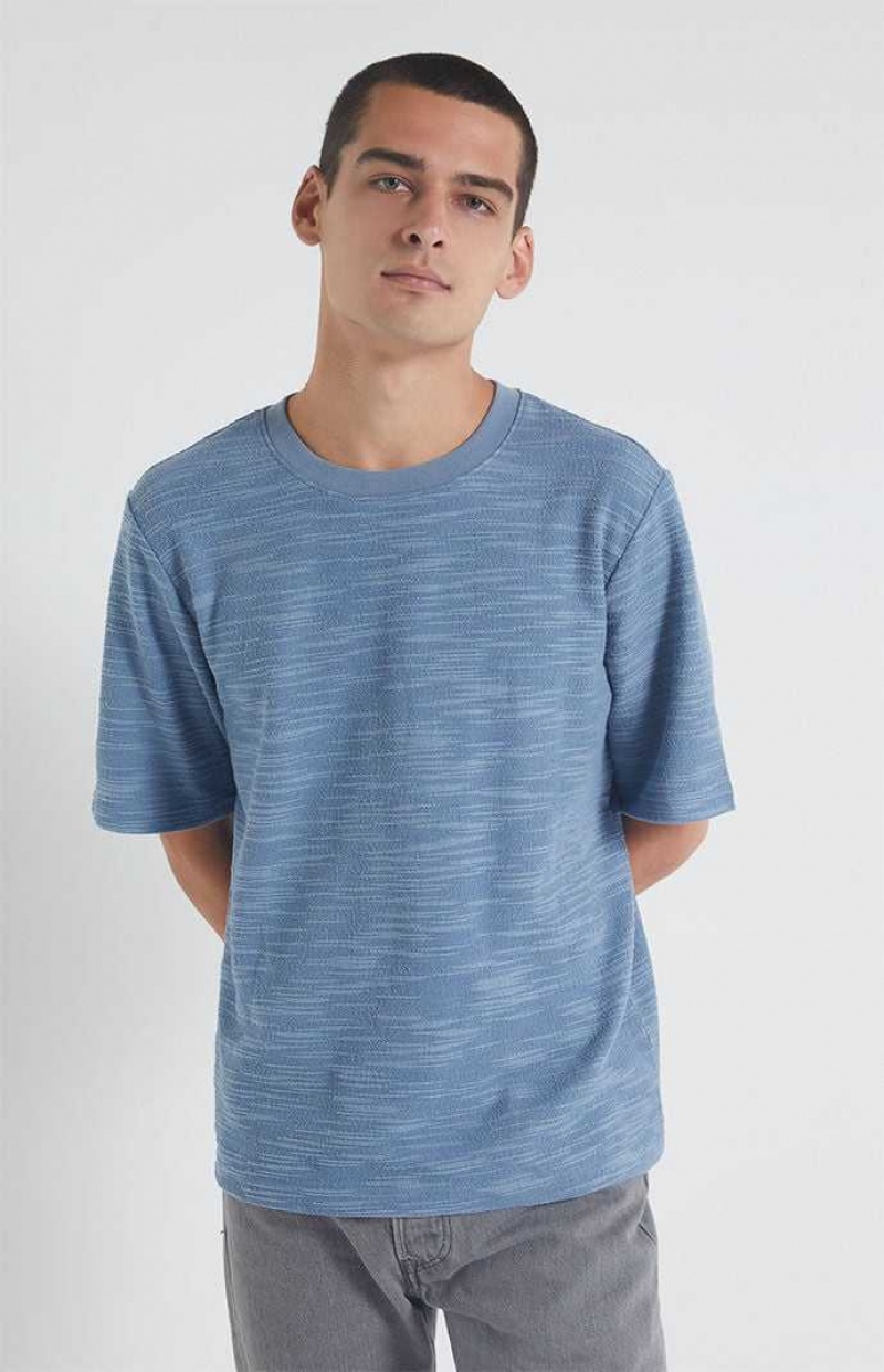 SLATE BLUE PacSun Slate Blue Scout Texture T-Shirt | LZRVYGT-43