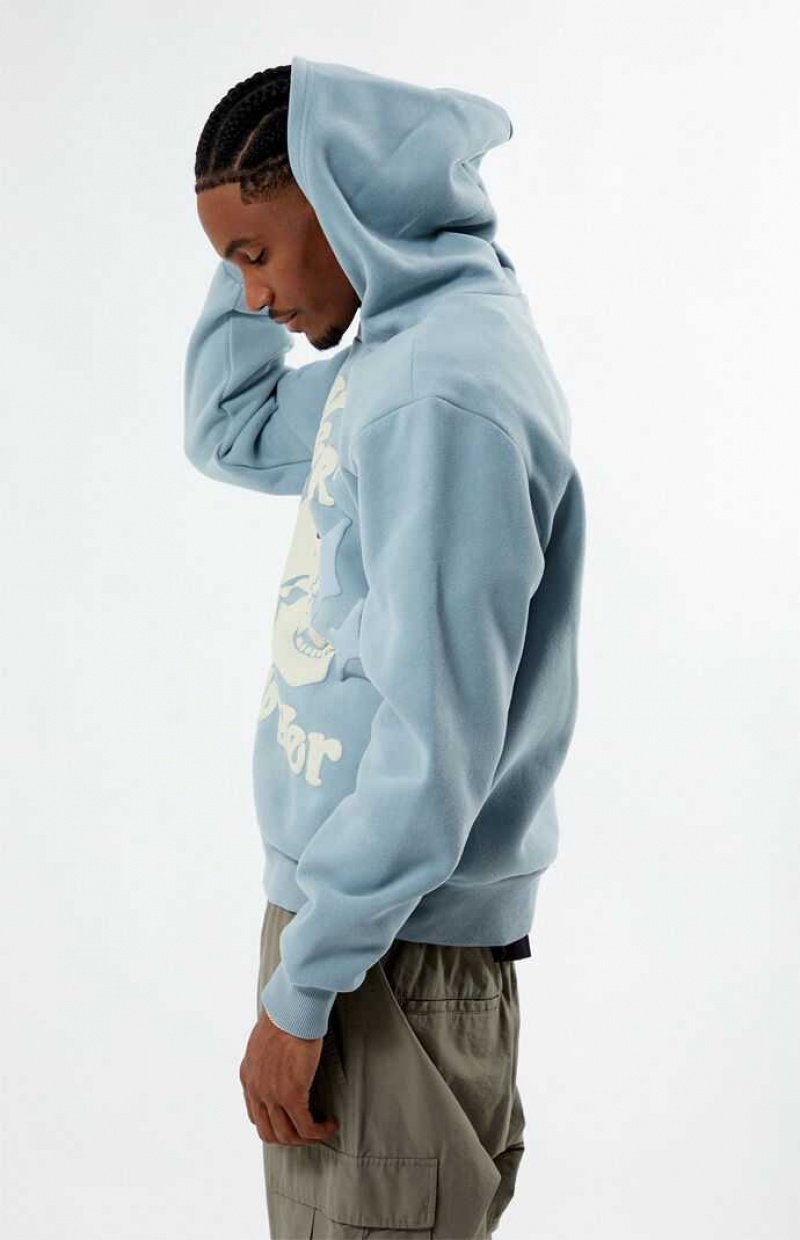 STEEL BLUE PacSun Forever Puff Hoodie | BIHOPNK-46