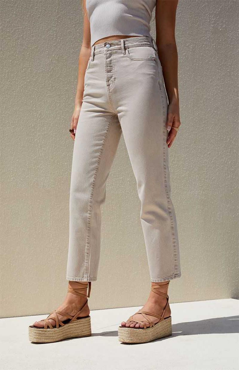 TAN PacSun Eco Tan High Waisted Straight Leg Jeans | OTIPVHK-80