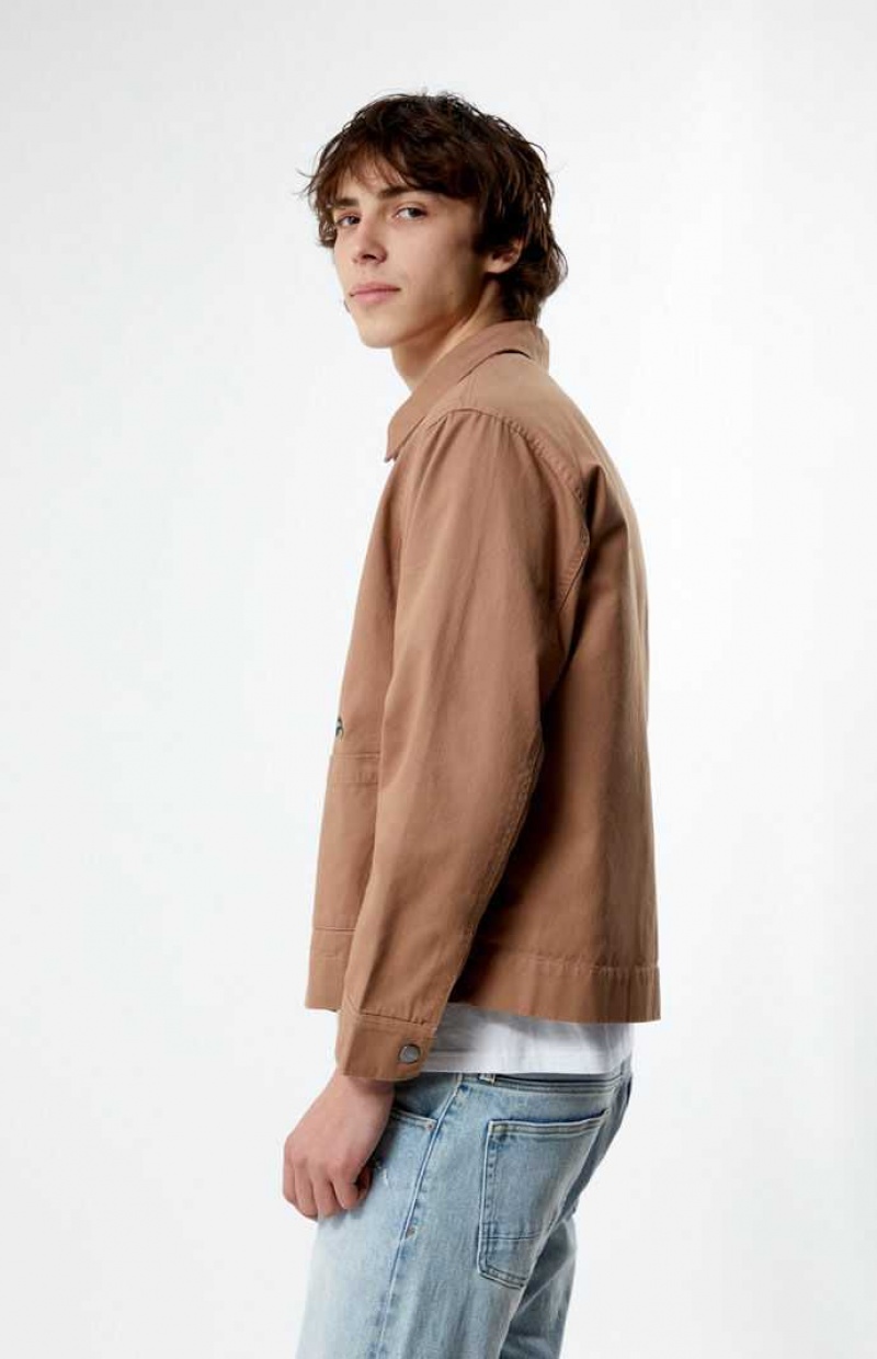 TAN PacSun Embroidery Jacket | USPREXA-38