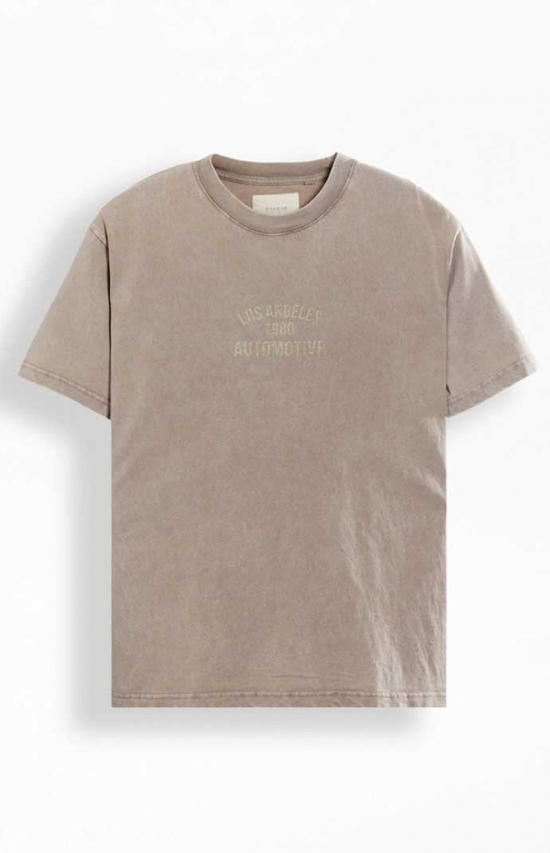 TAN PacSun LA Automotive T-Shirt | KBVFXTI-09