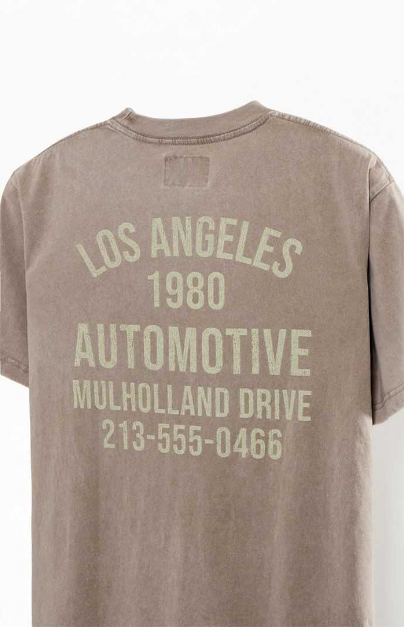 TAN PacSun LA Automotive T-Shirt | KBVFXTI-09