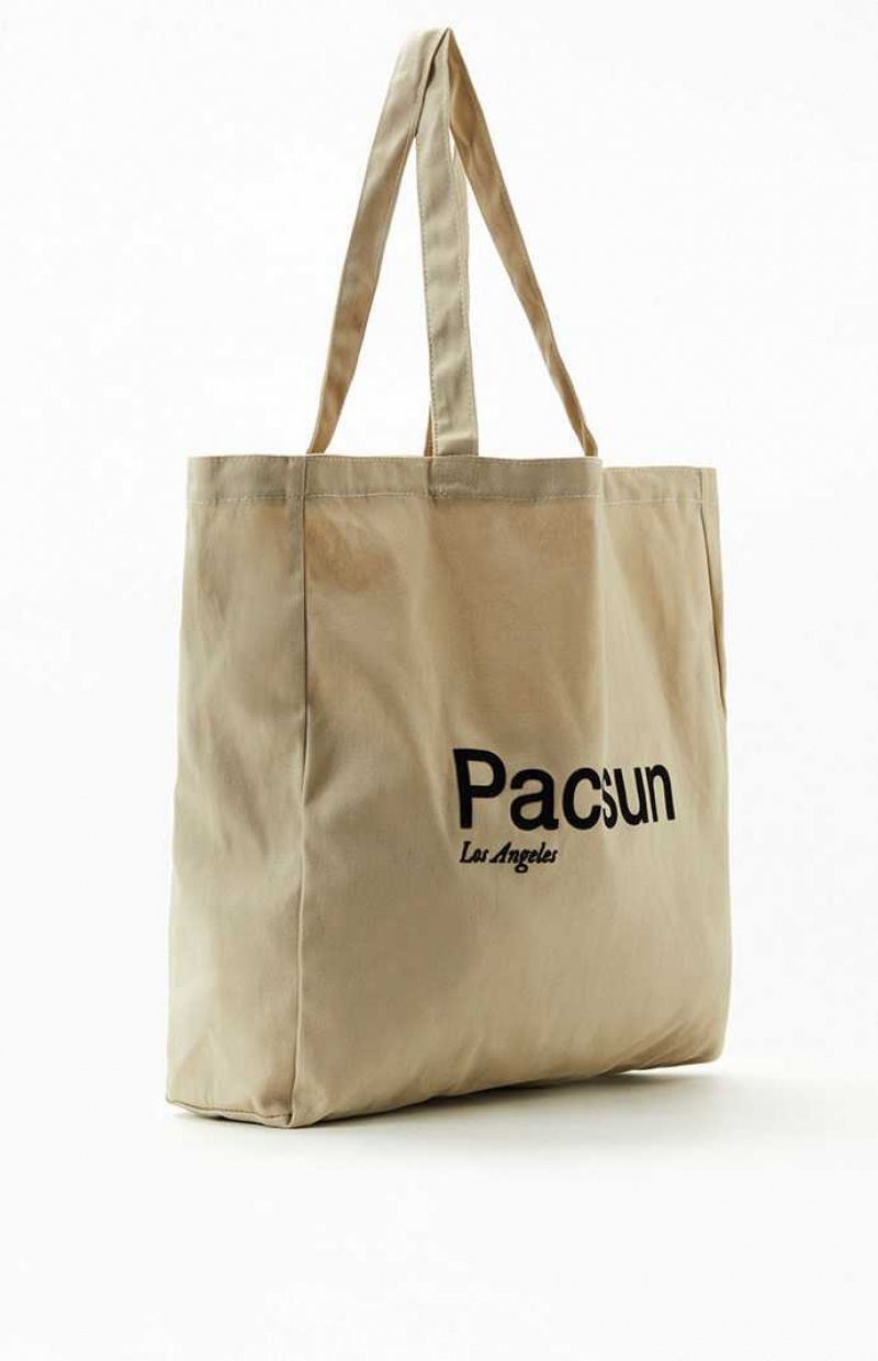 TAN PacSun Los Angeles Tote Bag | YZCDUAO-78