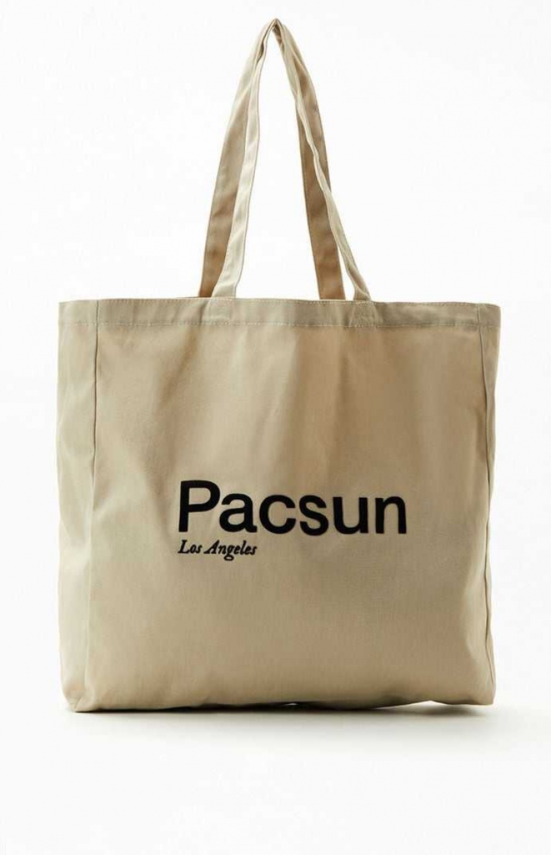 TAN PacSun Los Angeles Tote Bag | YZCDUAO-78