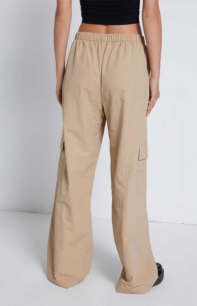 TAN PacSun Relaxed Pull On Cargo Pants | WOKIBUV-03