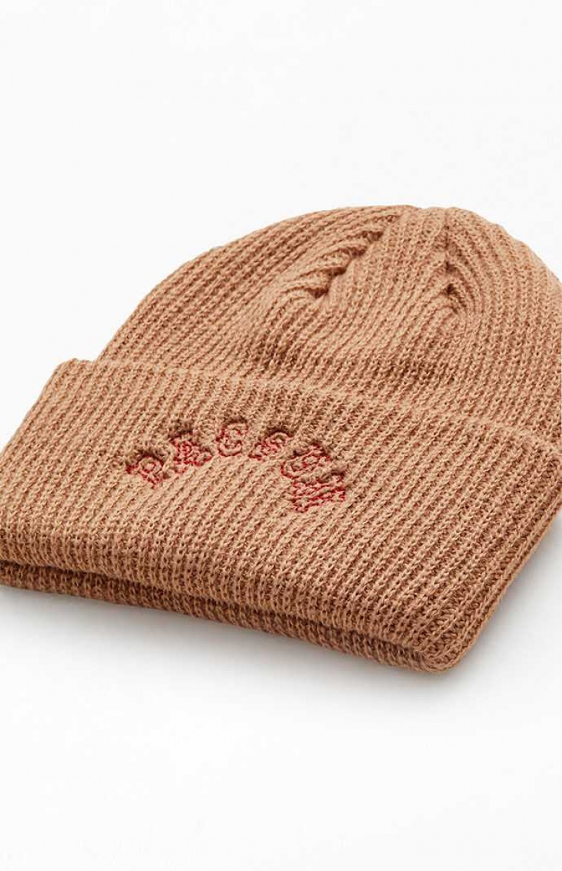 TAN PacSun Ribbed Cuff Beanie | TLSJRCH-34