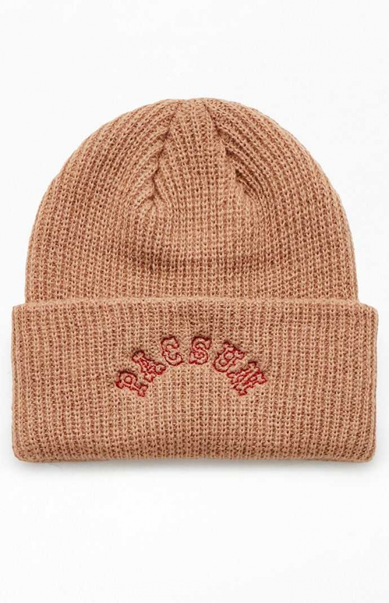 TAN PacSun Ribbed Cuff Beanie | TLSJRCH-34