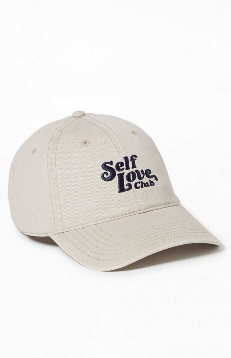 TAN PacSun Self Love Club Dad Hat | RTINFLK-40