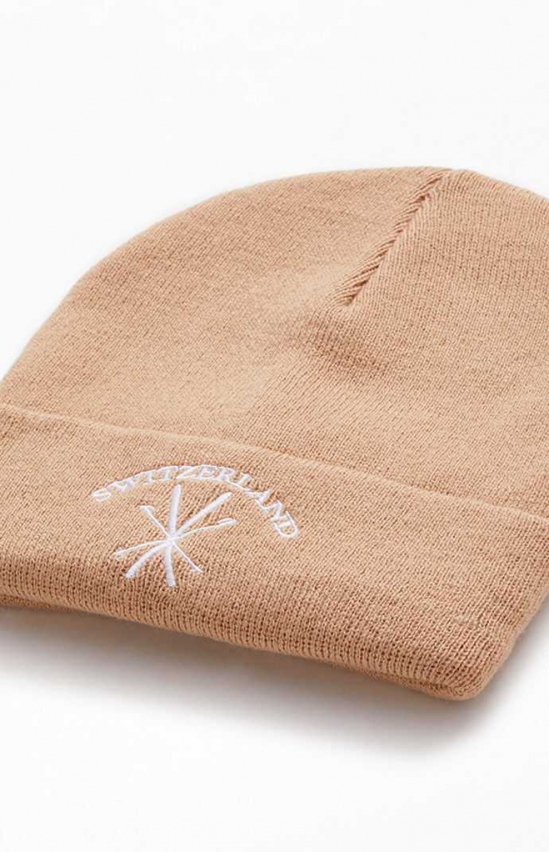 TAN PacSun Switzerland Beanie | VHLAZDG-71