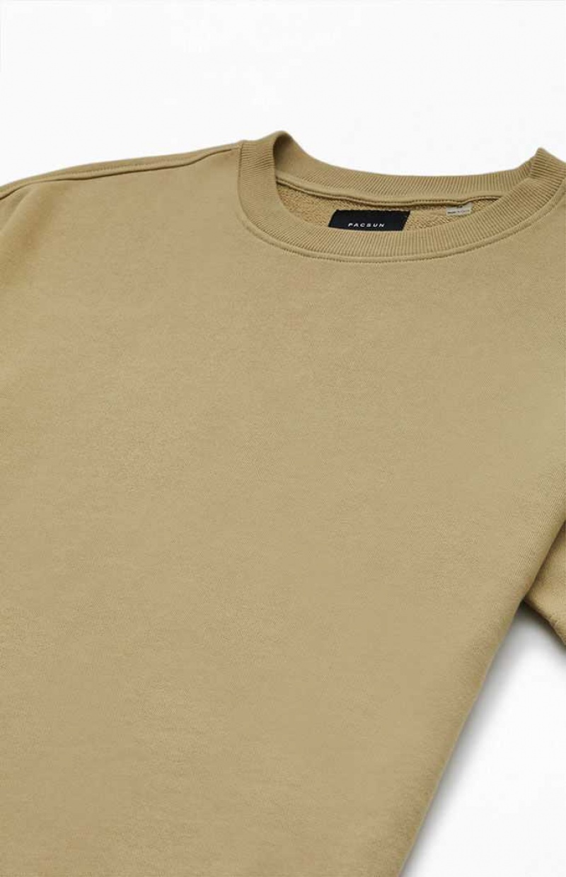 TAN PacSun Tan Dive Fleece T-Shirt | GUFTBOJ-37