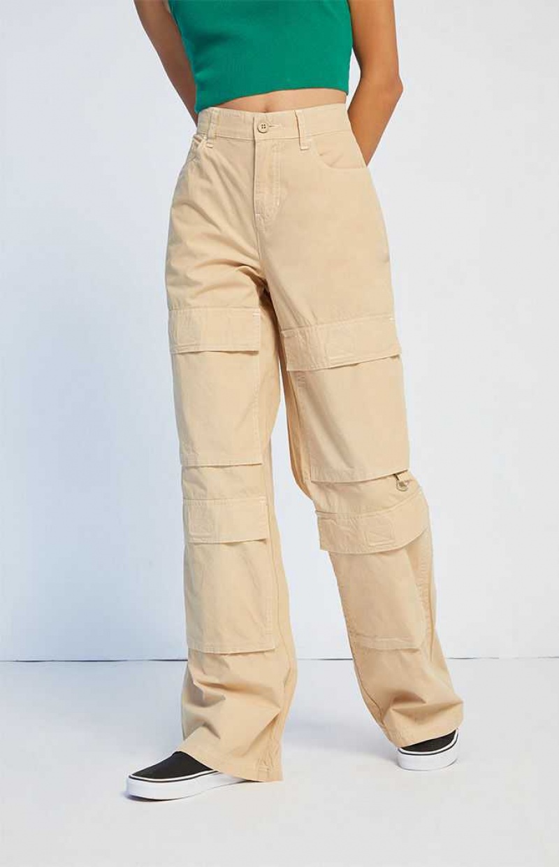 TAN PacSun Tan High Waisted Cargo Pants | YAHNQKI-24