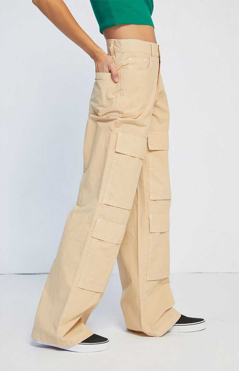 TAN PacSun Tan High Waisted Cargo Pants | YAHNQKI-24