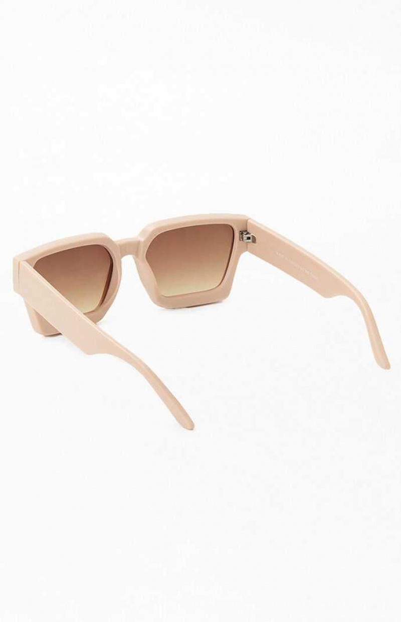 TAN PacSun Tan Square Frame Sunglasses | ROVZCEK-79